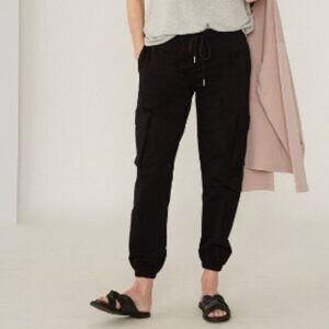 New Brian Bailey Black Slim Cargo Cotton Jogger Jogging Pants Size Medium bin 4H